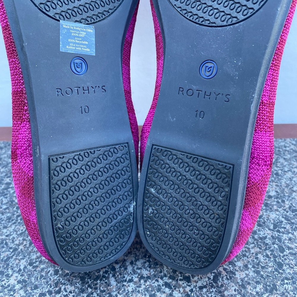 Rothy’s Cherry Gingham Flat Loafers Size 10 Pink - Picture 7 of 8